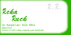 reka ruck business card